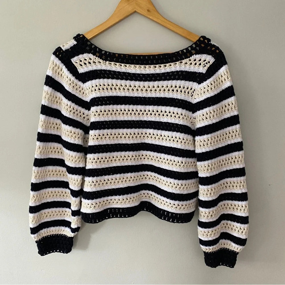 Apiece Apart Sari Corchet Cropped Sweater Size Small - Picture 6 of 11